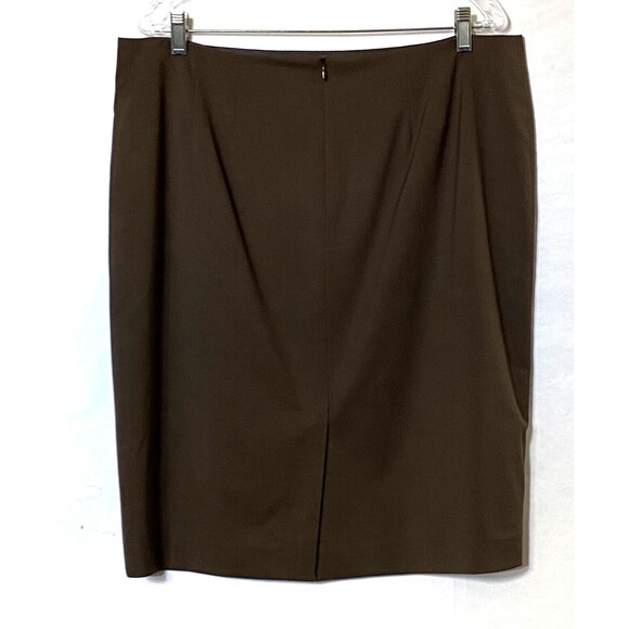 Lafayette 148 New York Suit Skirt Womens Size 16 Petite Brown Pencil Lined NWOT - Picture 2 of 11
